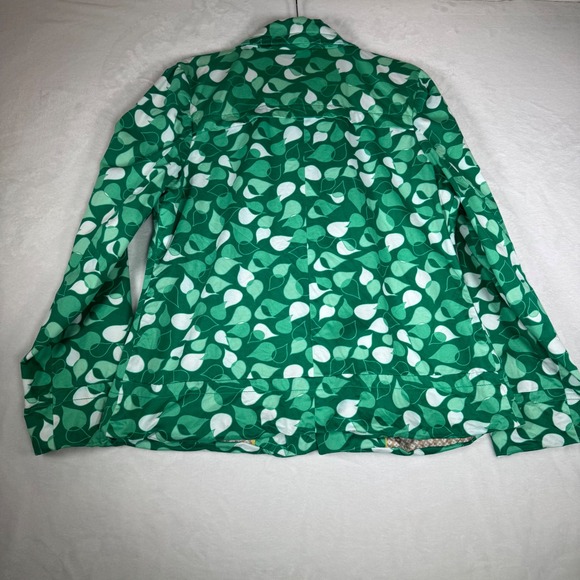 Merona Women XL Green Leaf Print Spring Lightweight Jacket - Picture 3 of 12